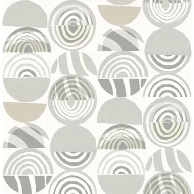 Seychelles Geometric Non-Pasted Wallpaper Roll — Light Gray