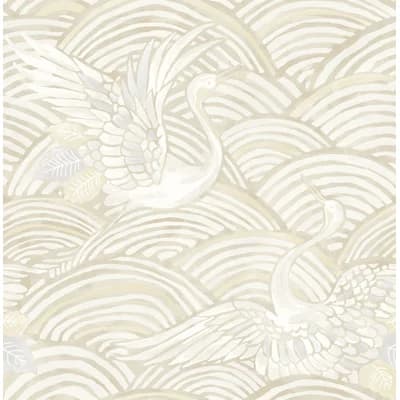 Navarres Stripe Faux Linen Wallpaper — Brown