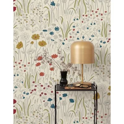 Alpine Garden Multi Wallpaper | Peel and stick / P&S Roll - 27" x 18' — Ebony
