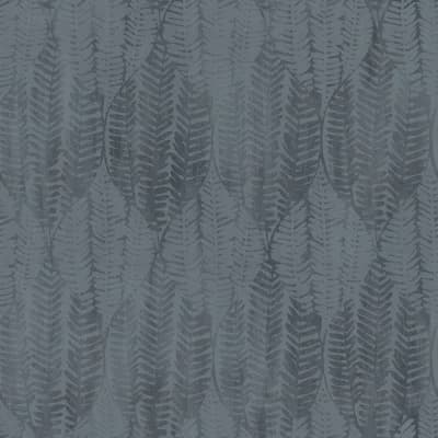 Bazaar Metallic Wasabi Leaves Design 33' L x 21" W Wallpaper Roll — Dark Teal