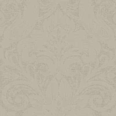 Llewelyn-Bowen - Off The Wall Damask Fabric Wallpaper Roll — Beige