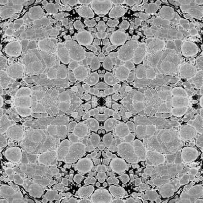 Abra Steel Kaleidoscope 10' L x 24" W Wallpaper Tile — Black,White