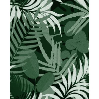 Cubana Floral Non-Pasted Matte Wallpaper Roll — Green