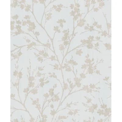 Secret Garden Calming Leaf Branches Design 33' L x 21" W Wallpaper Roll — Beige