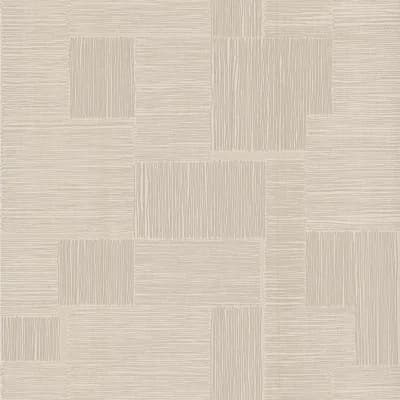 Geometric Non-Pasted Metallic Wallpaper Roll — Beige
