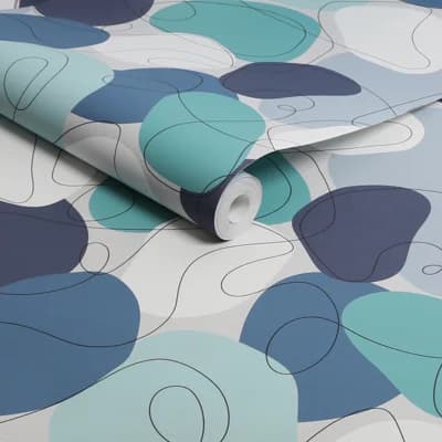 Abstract Non-Pasted Matte Wallpaper Roll — The Blues