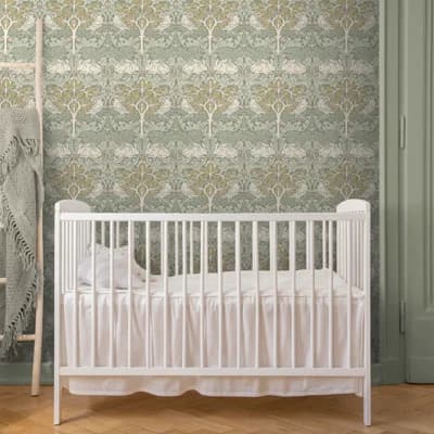 William Morris Brother Rabbit Wallpaper — Green