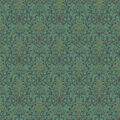 32.82' L x 27.58" W Wallpaper Roll — Indigo,Teal
