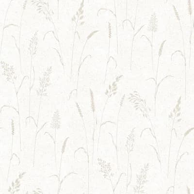 Kitchen Recipes Floral Stems 32.8' L x 21" W Smooth Wallpaper Roll — Beige