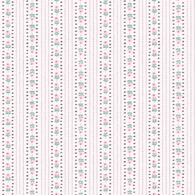 Cath Kidston Rose Ticking Stripe Pink Wallpaper — Pink
