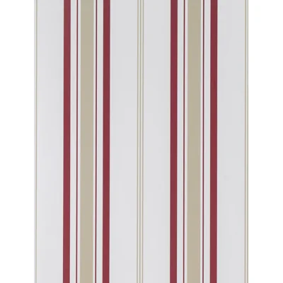 Lorenzo Castillo Hispania Fuencisla Striped Wallpaper Roll — Rojo,Beige