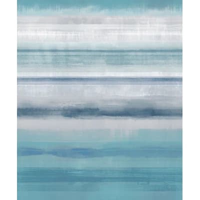 Atmosphere Skye Stripe Design 33' L x 21" W Wallpaper Roll — Turquoise,White