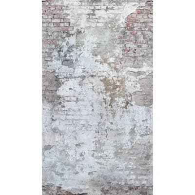 Orom II Collection Exposed Brick 62.5-inches wide x 9.18-feet high 3-panel Wall Mural — Red