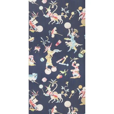 Summer Palace Cirque Chinois 30' L x 27" W Wallpaper Roll — Navy